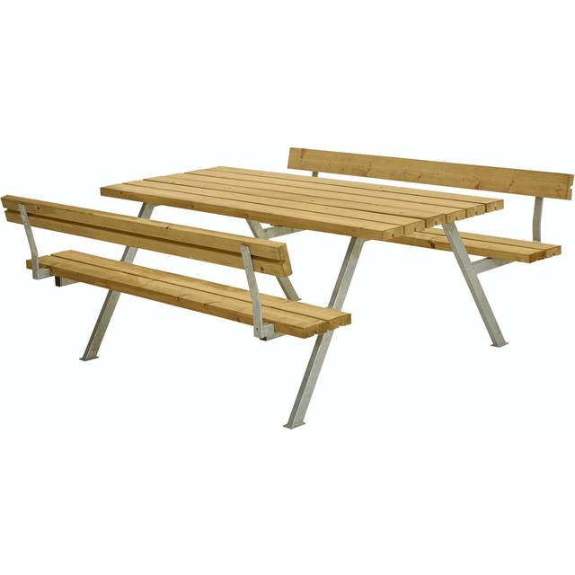 Trädgårdsmöbel Plus Bord/Bänkset Alpha Med 2 Ryggstöd 177X185X73/45Cm