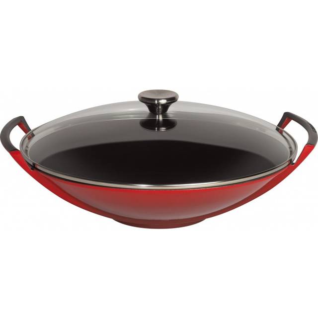 Le Creuset 253043606 36cm Wok with Glass Lid - Cerise
