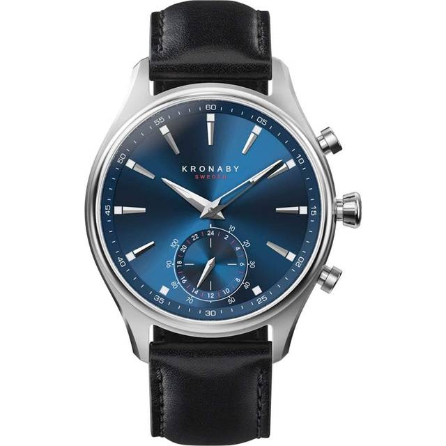 Kronaby S3758/1 svart Sekel Hybrid Smartwatch för män, SILVER, armband