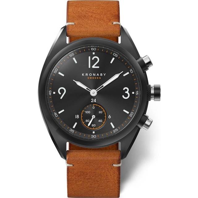 Kronaby S3116/1 Beige Apex Hybrid Smartwatch för män, Svart, armband