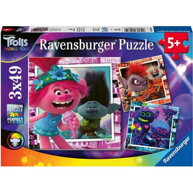 Trolls 2 World Tour, 3X 49 Piece Jigsaw Puzzles