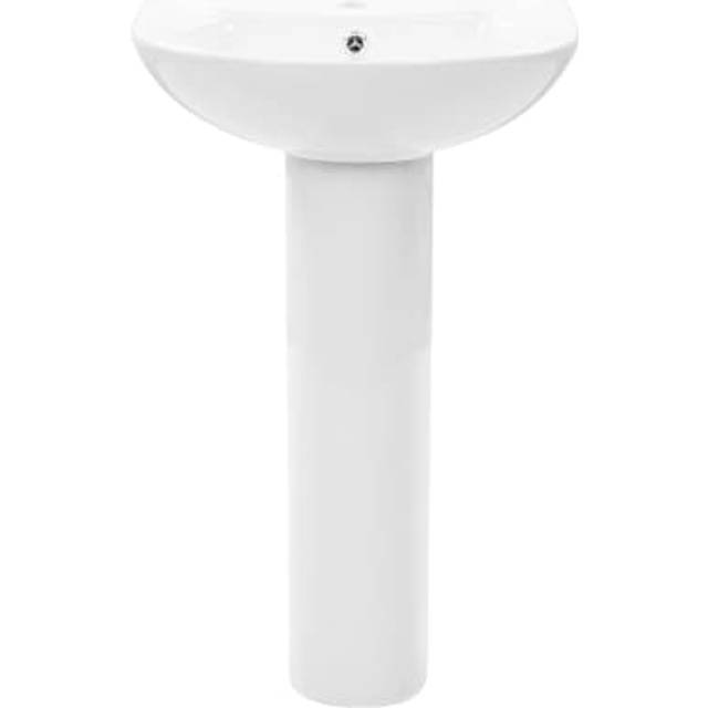 Handfat fristående med piedestal keramik 520x440x190 cm vit