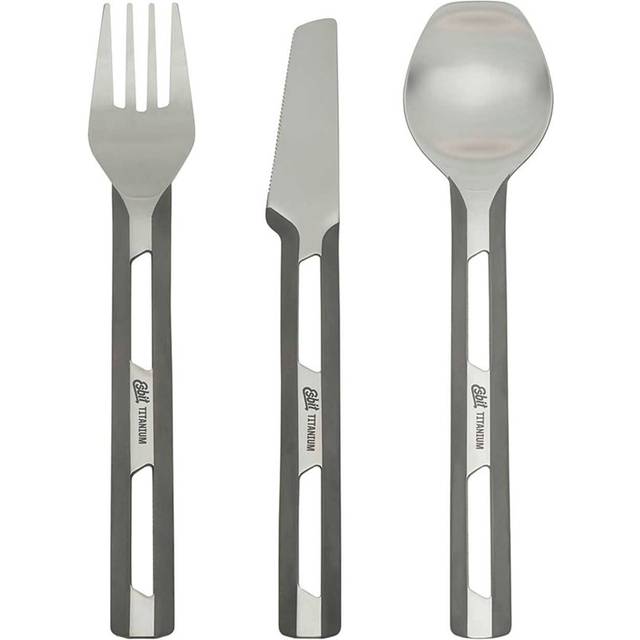 Titanium cutlery set including bag Esbit - Gris