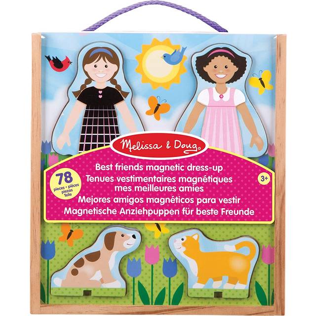 Best Friends Magnetic Dress-Up Dolls for 3 Year Olds , Kids Crafts Sets Girls & Boys , Outfit Wooden Dolls Craft Kits for Kids Age 3+ , Magnetic Dress