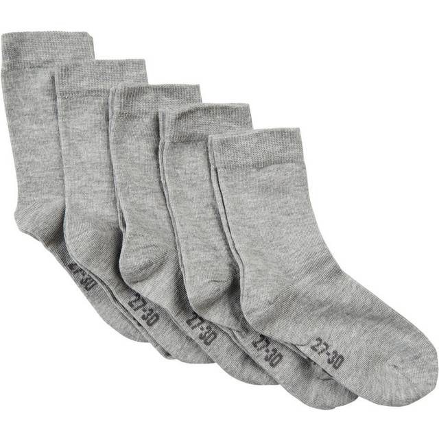 Minymo Grey Cotton Socks (5 Pack) - 15-18
