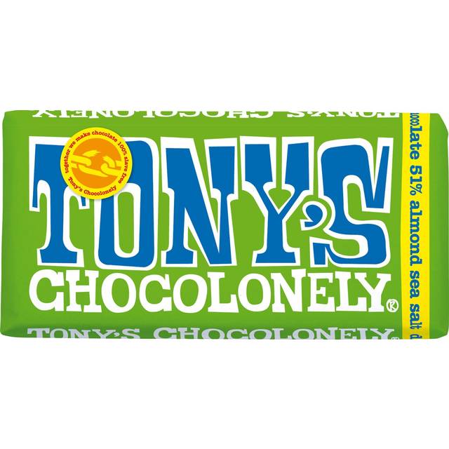 Tony's Chocolonely Dark Chocolate Bar Almond Sea Salt 6.35 oz