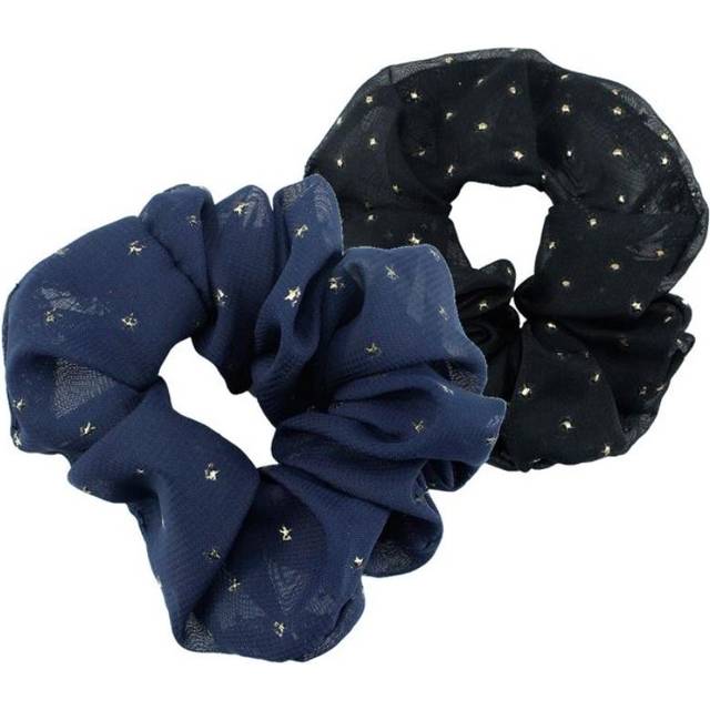 Everneed Scrunchie Set - Black/Navy With Gold Stars