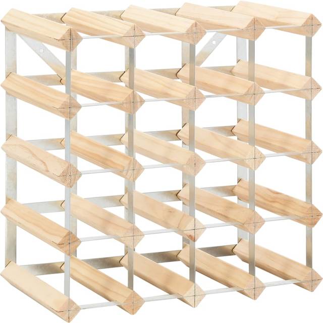 vidaXL Wine Rack 20 Bottle Solid Pinewood Display Holder Storage Cabinet Shelf