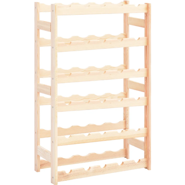 vidaXL Wine Rack for 30 Bottles Pinewood - Beige