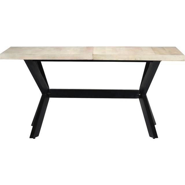 vidaXL Dining Table White 160x80x75 cm Solid Mango Wood