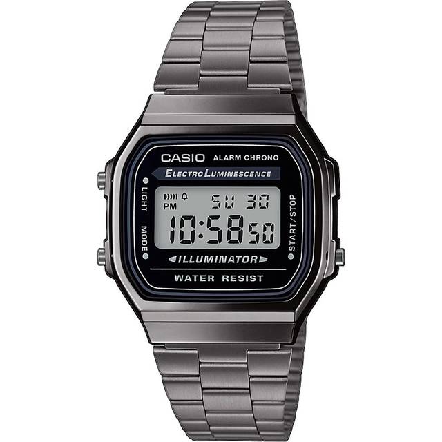 Casio Collection Quartz Digital Gun Metal Grey Stainless Steel Bracelet Mens Watch A168WEGG-1AEF