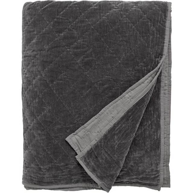 Nordal - Velvet Quilt, Bed Spread, Dark Grey