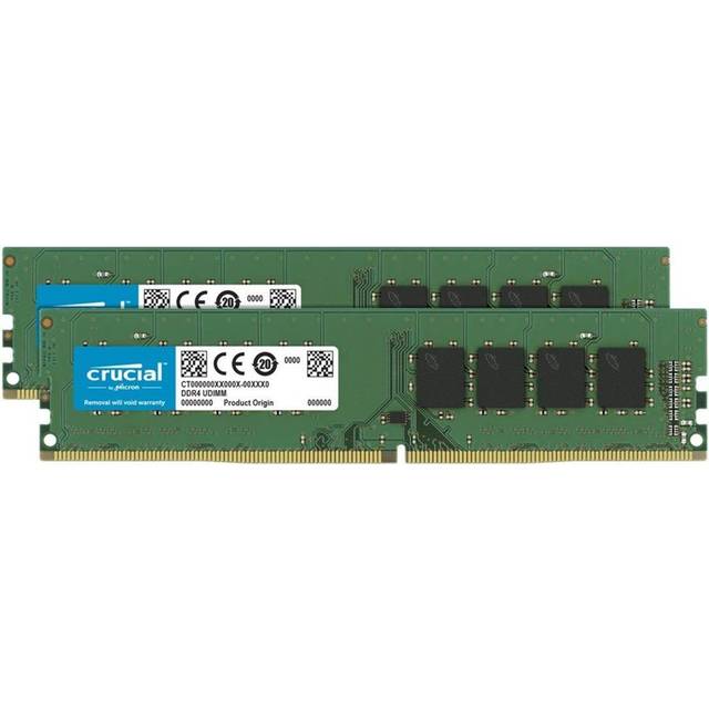 Crucial RAM CT2K16G4DFRA32A 32GB Kit (2x16GB) DDR4 3200MHz CL22 (eller 2933MHz eller 2666MHz) Skrivbordsminne
