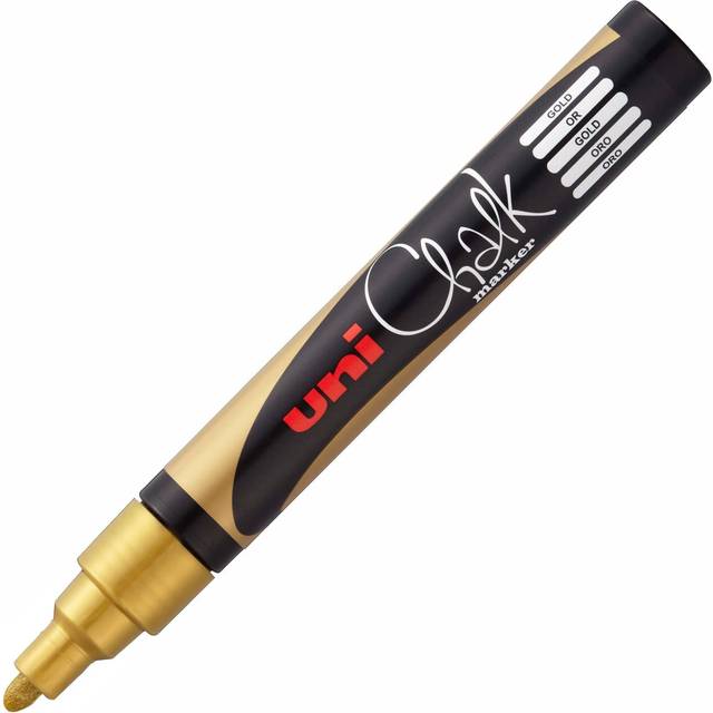uni-ball PWE-5M Chalk Marker Bullet Tip Gold, 2.5 mm