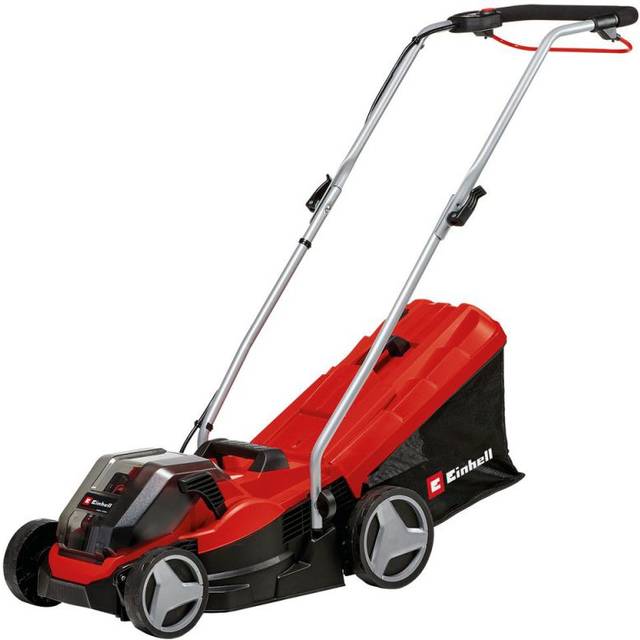 Einhell GE-CM 36/33 Li Kit Power X-Change batteridriven gräsklippare (36 V, Li-ion, 33 cm skärbredd, 5 nivåers centrala skärhöjdjustering, inkl. 2 x 2,5 Ah batteri och 2 x laddare)