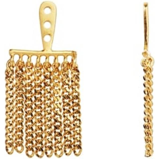 Dancing Chains Behind Ear - Förgyllt-Silver Sterling 925 (Onesize)