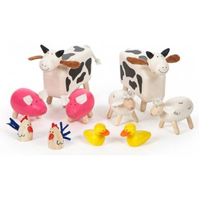 Tidlo Wooden Oldfield Farm Animals, White