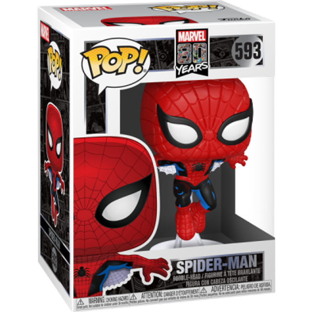 POP! Funko Marvel: First Appearance Spider-Man- 80th - Black&#47;Red&#47;White (One-Size)