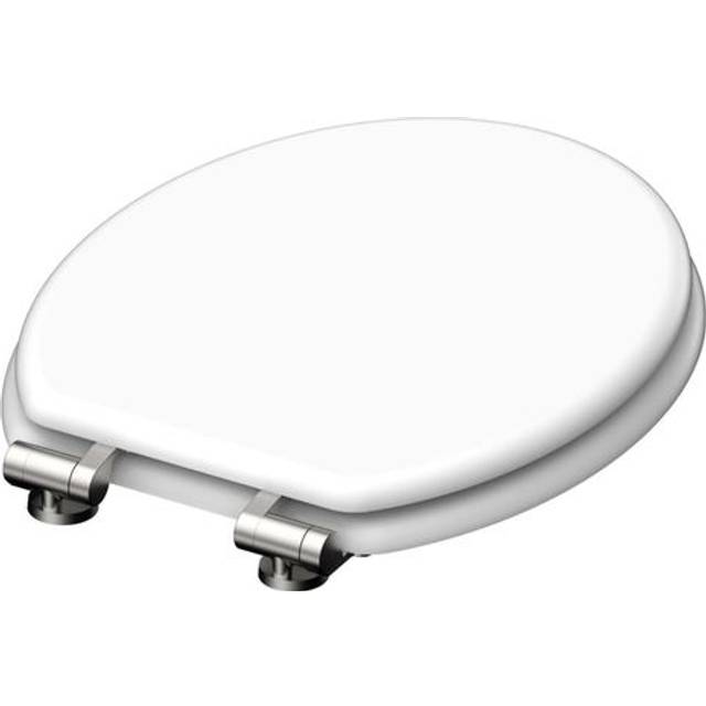 SCHÃTTE Toilet Seat WHITE Wood Core Bathroom Soft Close Toilet Lid Top Hinge