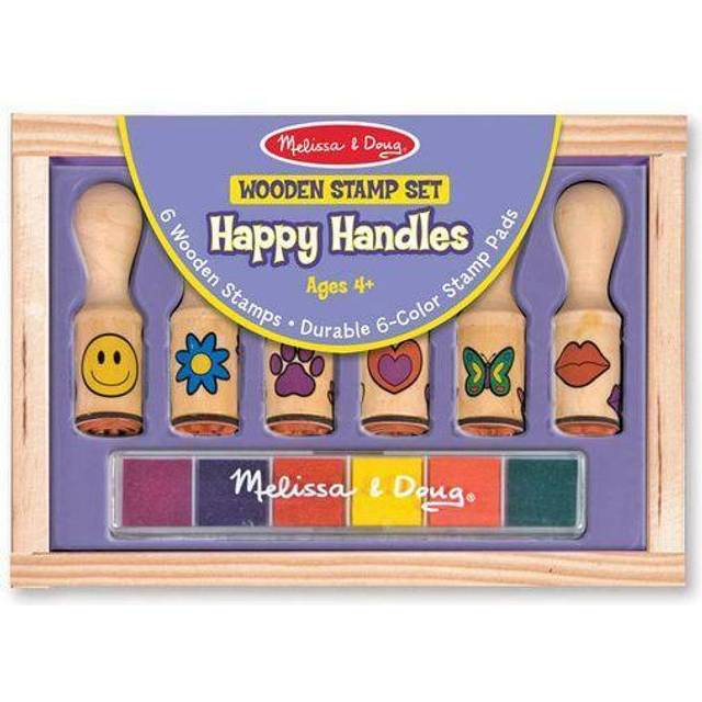 Happy Handle Emoji Stamps - Wooden Stamping Set