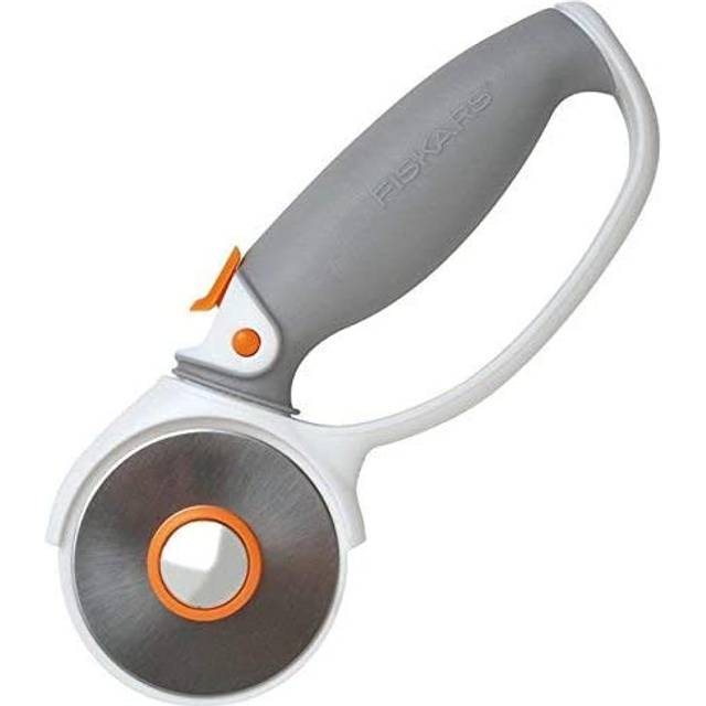 Fiskars Titanium Rotary Cutter, Ã¢Â² 60 mm, For Right- and Left-handed Users, Orange/White/Grey, 1004753