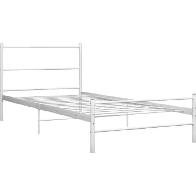 vidaXL Sängram utan madrass vit metall 90x200 cm