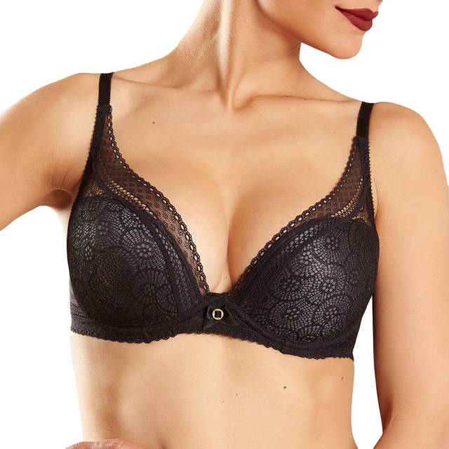 Chantelle Festivite Plunge T Shirt Bra - Black - 36F