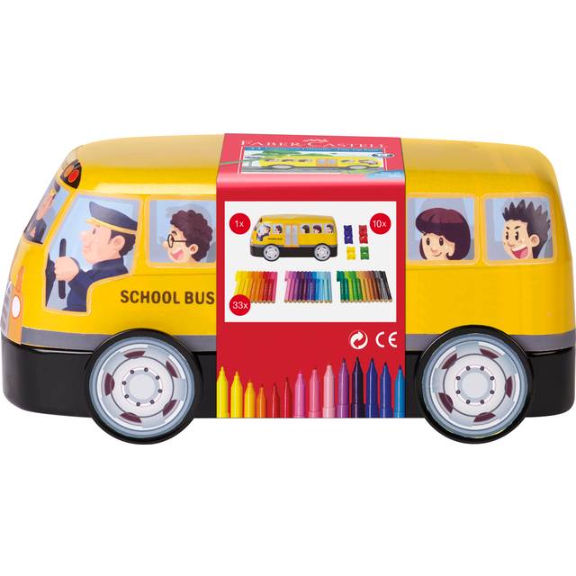 Faber-Castell CONNECTOR School Bus - fiberspetspenna - olika klara färger (paket om 33)