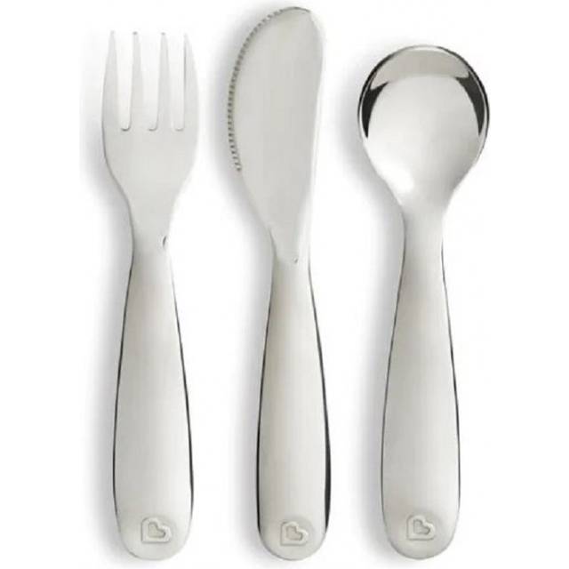Munchkin Polish Stainless Steel 3 Piece Toddler Cutlery Set