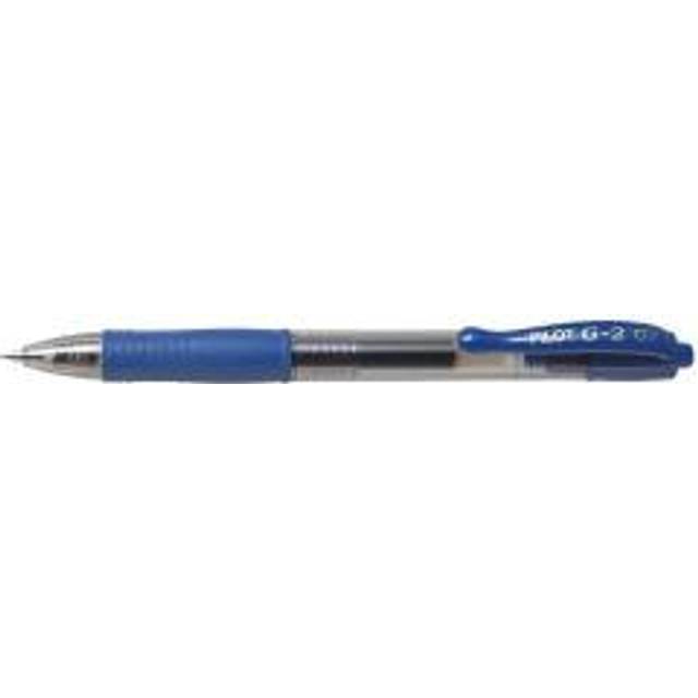 Pilot Super Grip G2 07 Retractable Rollerball Pen Blue 0.4 mm Medium Rollerball Refillable 70% Recycled Pack of 12