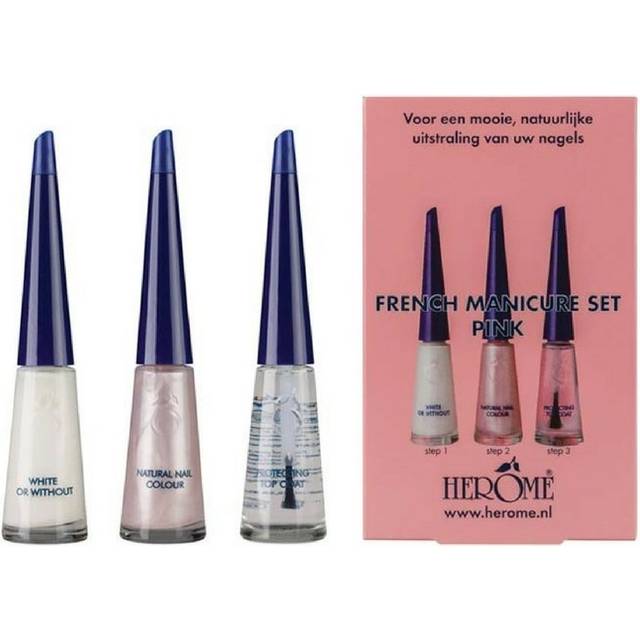 Herôme French Manicure Set Pink 3 x 10 ml