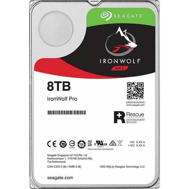 Seagate IronWolf Pro 8TB SATA III 3,5" hårddisk - 7200 RPM, 256 MB cache