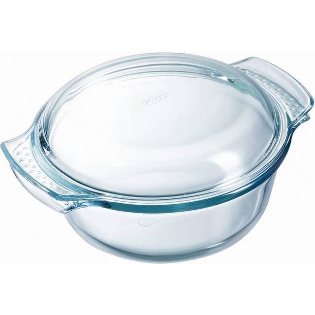 Pyrex Classic Easy Grip Glass Round Casserole High Resistance, 3.5L