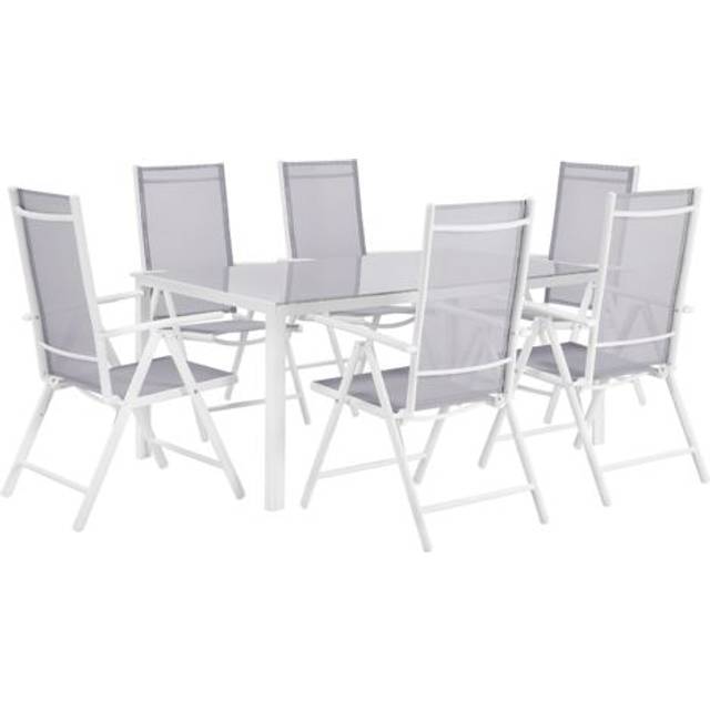 Beliani 6 Seater Metal Garden Dining Set Black Catania, Black