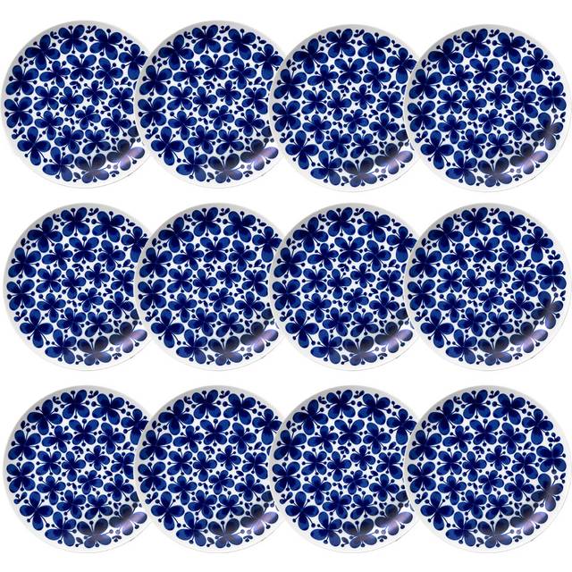 Mon Amie Tallrik 27 cm 12-pack - Vit med dekoration
