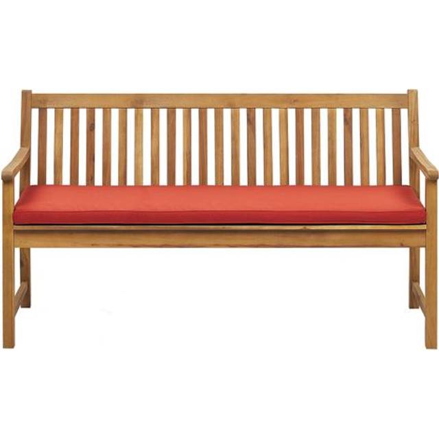 Garden Bench with Cushion VIVARA 160 cm Certified Acacia Wood Navy Blue