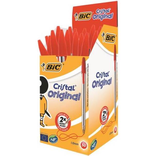 Dlugopis Cristal Original czerwony 50 sztuk