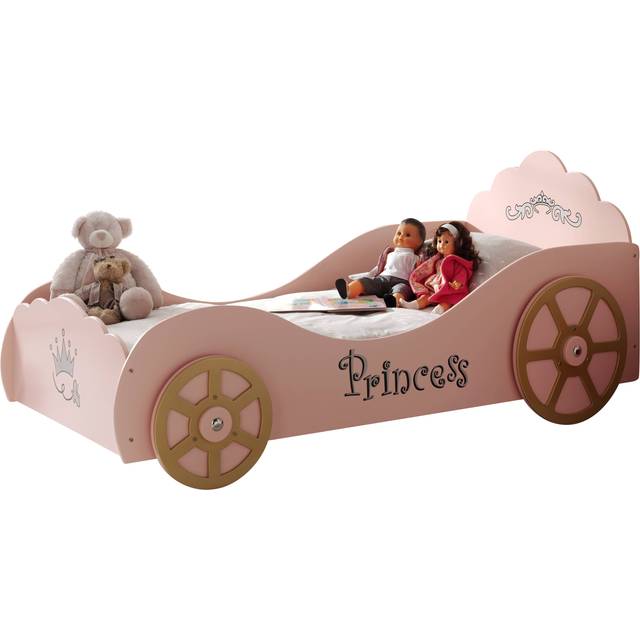 Vipack Enkelsäng - Bilsäng 90x200 Cm - PRINCESS PINKY - Rosa