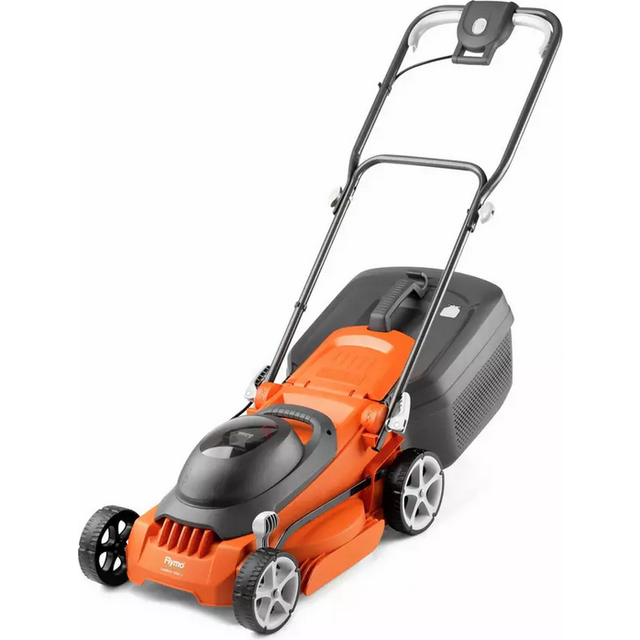 Flymo EasiStore 340R Electric Rotary Lawn Mower - 34 cm Cutting Width, 35 Litre Grass Box, Close Edge Cutting, Rear Roller, Central Height Adjust ,
