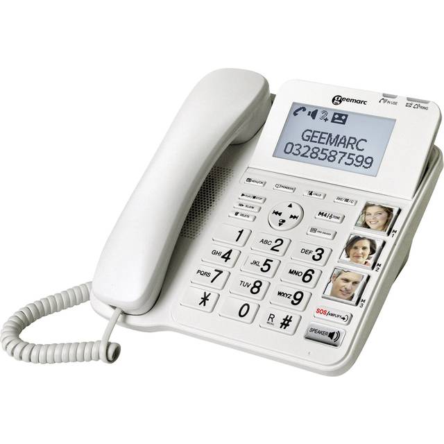 Geemarc CL595 - Fast telefon - svarssysten med nummerpresentation/samtal väntar
