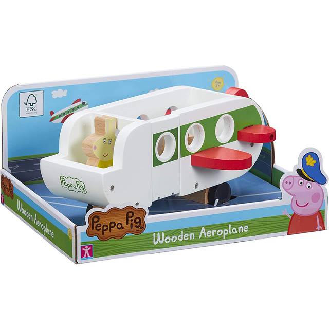 Peppa Pig Wooden Aeroplane Miss Rabbit Figure Suitcases