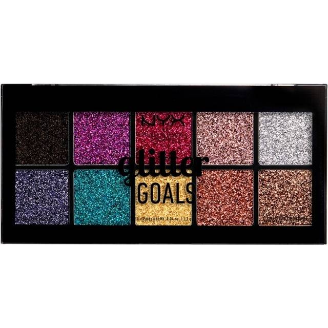 NYX Professional Makeup Glitter Goals Cream Pro Palette - Glitter Palette with 10 Silky Glitter Cream Eyeshadow Makeup Shades