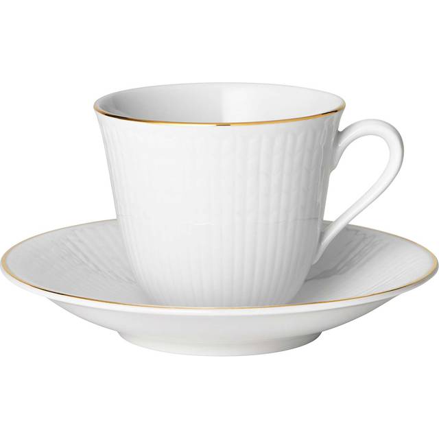 Rörstrand Swedish Grace Gala kaffekopp med fat Vit