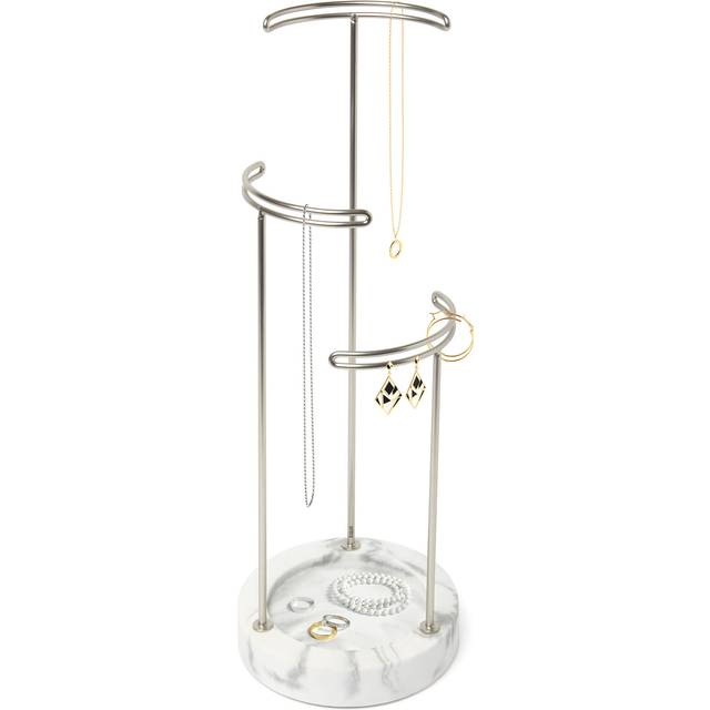Umbra Jewelry Stand, White/Nickel, Normal