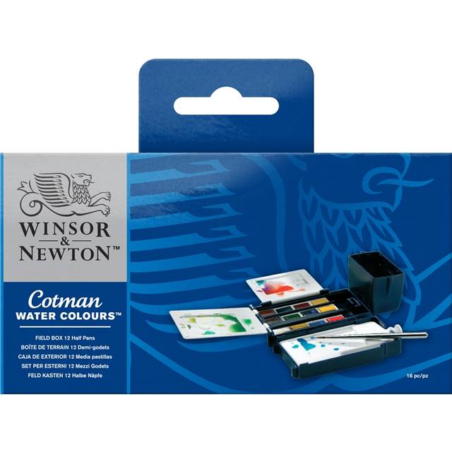 Winsor & Newton Cotman Watercolours Field Box - 12 Half Pans