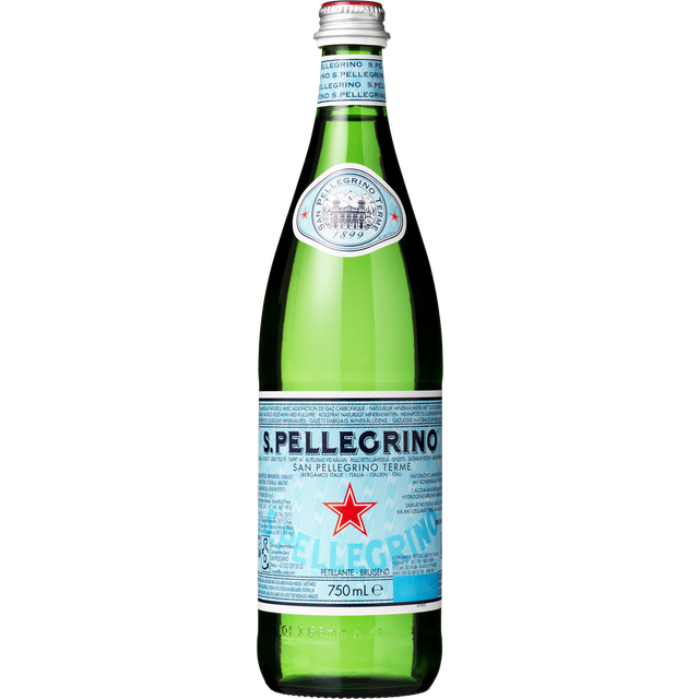 S.Pellegrino Sparkling Mineral Water Natural 12 Bottles of 750 ml