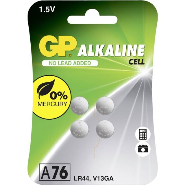 GP Batteries Knappcell 1,5V A76/LR44 4-pack - Multi