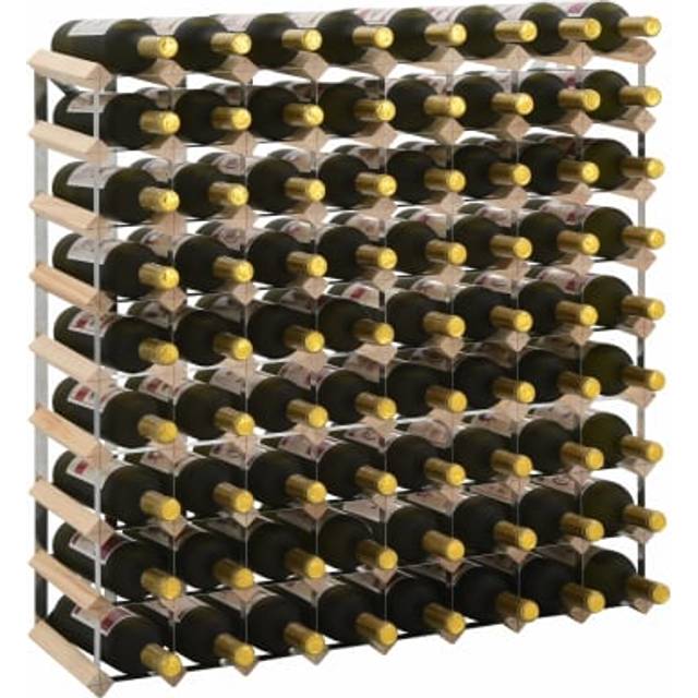 vidaXL Wine Rack for 72 Bottles Solid Pinewood - Beige