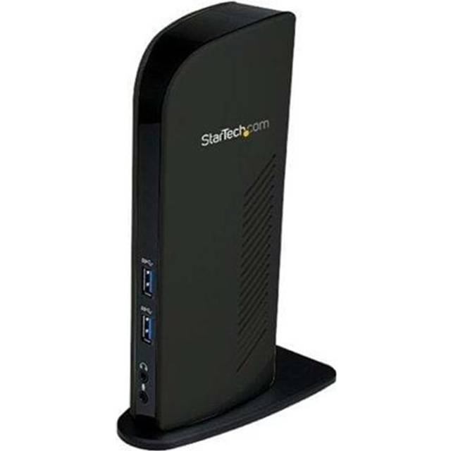 StarTech.com USB-dockningsstation med dubbla bildskärmar, USB 3.0 för bärbar dator med HDMI & DVI/VGA, 6 x USB-A-hub, GbE, ljud, universell typ A dock – Windows/macOS/ChromeOS (USB3SDOCKHD)