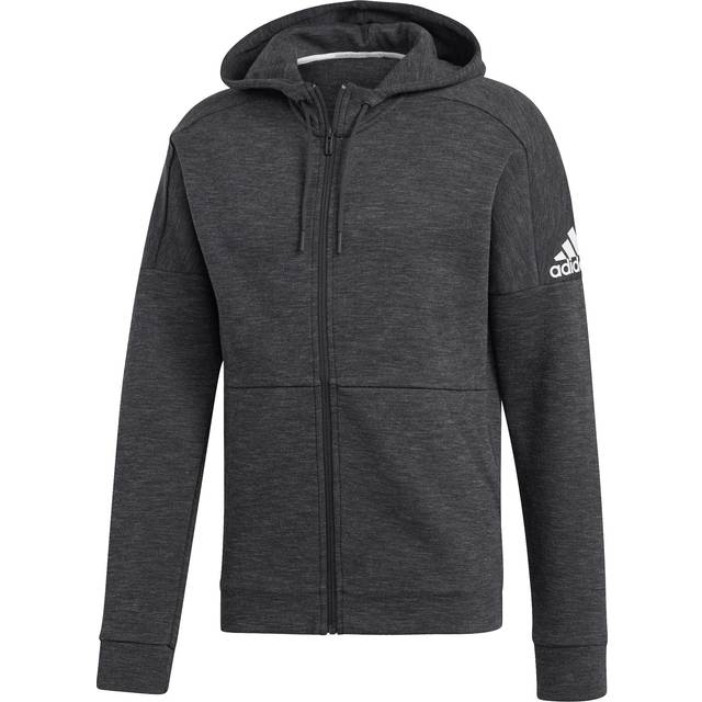 adidas Knit Windproof Breathable Hooded Jacket Iron gray DU1135 - Black/Gray - XL